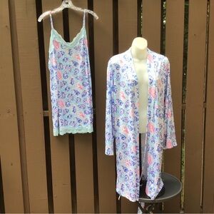 NEW Simply Southern “Oyster” Sleepwear Set, NWT Gown and New Robe